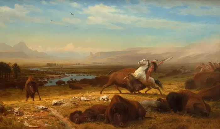 Framed Print : The Last of the Buffalo, 1888. Creator: Albert Bierstadt Framed Print : The Last of the Buffalo, 1888. Creator: Albert Bierstadt