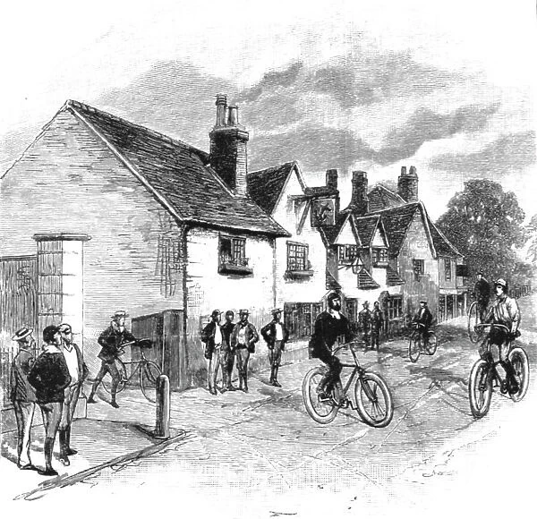 'The Cyclists Sunday Dinner at Ripley; 'The Anchor' at Ripley--The Cyclists Inn, 1891. Creator: Charles Joseph Staniland. 'The Cyclists Sunday Dinner at Ripley; 'The Anchor' at Ripley--The Cyclists Inn, 1891
