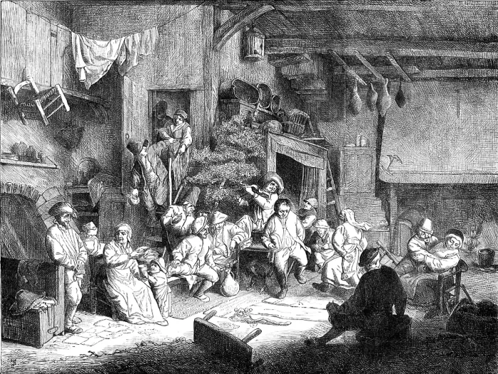 Framed Print : 'The Dance', facsimile of an etching by Adrian van Ostade, 1881. Creator: Unknown