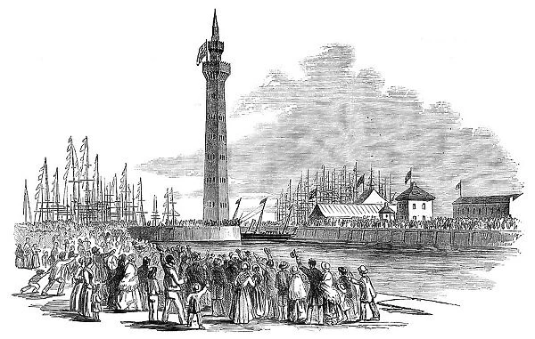 'The Fairy' Steamer entering Grimsby Dock, 1854. Creator: Unknown. 'The Fairy' Steamer entering Grimsby Dock, 1854. Creator: Unknown