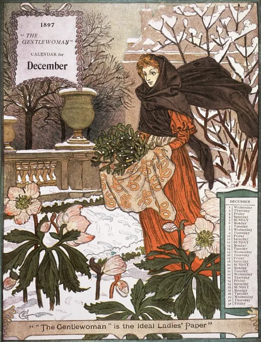 Framed Print : 'The Gentlewoman' Calendar for December 1897. Creator: Unknown Framed Print : 'The Gentlewoman' Calendar for December 1897. Creator: Unknown