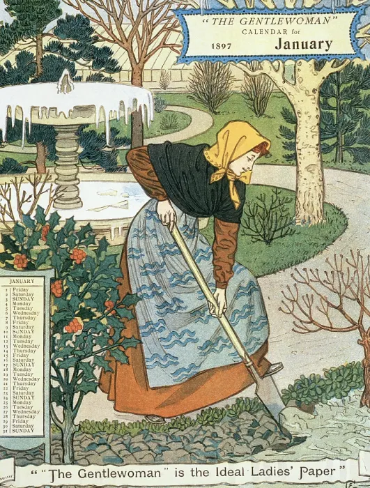 Framed Print : 'The Gentlewoman' Calendar for January 1897. Creator: Unknown Framed Print : 'The Gentlewoman' Calendar for January 1897. Creator: Unknown