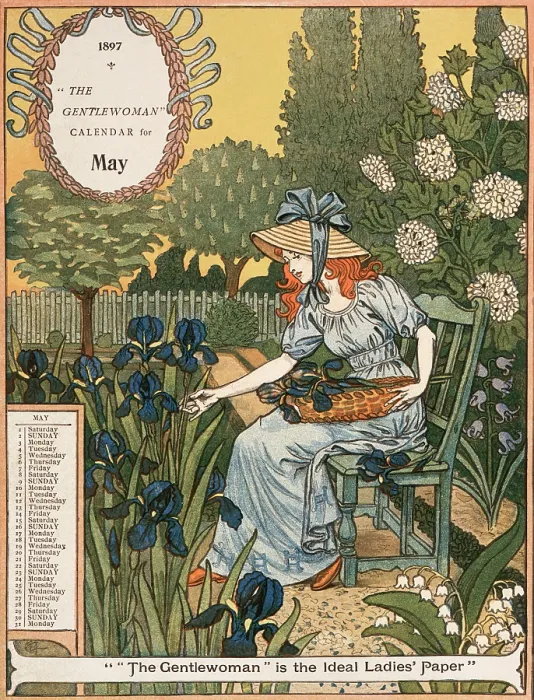 Framed Print : 'The Gentlewoman' Calendar for May 1897. Creator: Unknown Framed Print : 'The Gentlewoman' Calendar for May 1897. Creator: Unknown