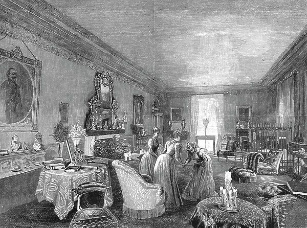 'The home of TRH Prince and Princess Christian, The Drawing Room, Cumberland Lodge, 1891. Creator: Unknown