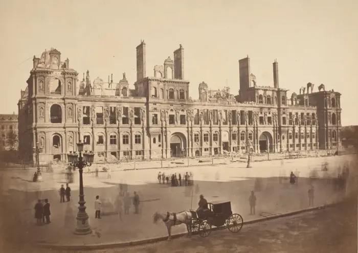 Framed Print : [The Hotel de Ville after the Commune], 1871. Creator: Hippolyte-Auguste Collard