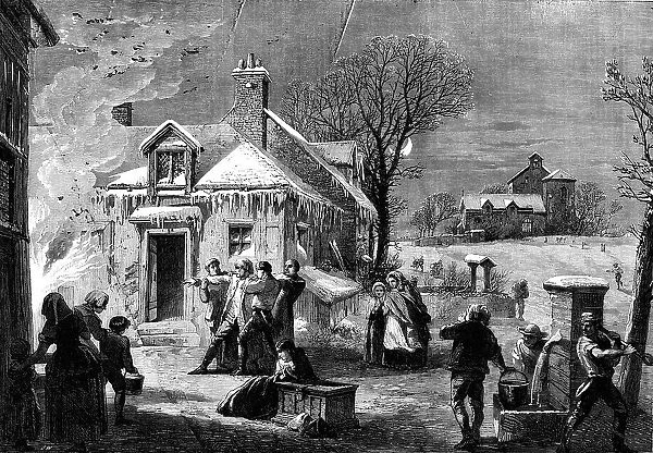 'The House on Fire on Christmas Eve', 1860. Creator: Unknown. 'The House on Fire on Christmas Eve', 1860. Creator: Unknown