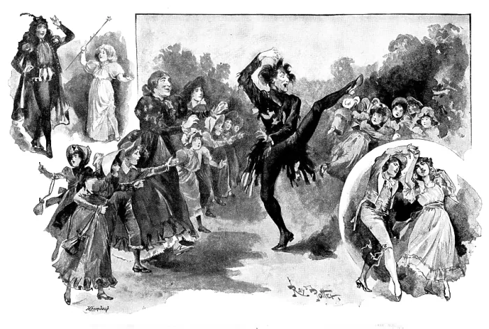 Framed Print : 'The House that Jack Built' at the Opera Comique... 1895. Creators: George Meisenbach, Raymond Potter Framed Print : 'The House that Jack Built' at the Opera Comique... 1895. Creators: George Meisenbach, Raymond Potter