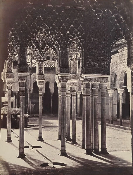 [The Lion Court at the Alhambra, Viewed from Beneath the Portico Temple], 1862