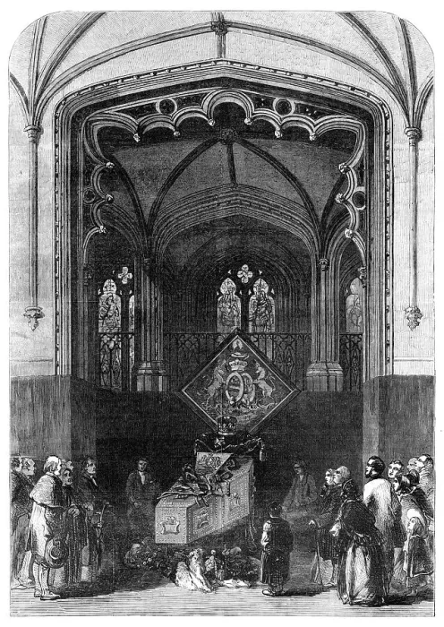 Framed Print : T'he Lying-in-State in Belvoir Castle, 1857. Creator: Unknown Framed Print : T'he Lying-in-State in Belvoir Castle, 1857. Creator: Unknown