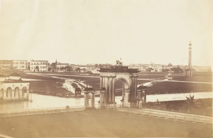 Framed Print : [The Maidan from Government House During the Rains], 1858-61