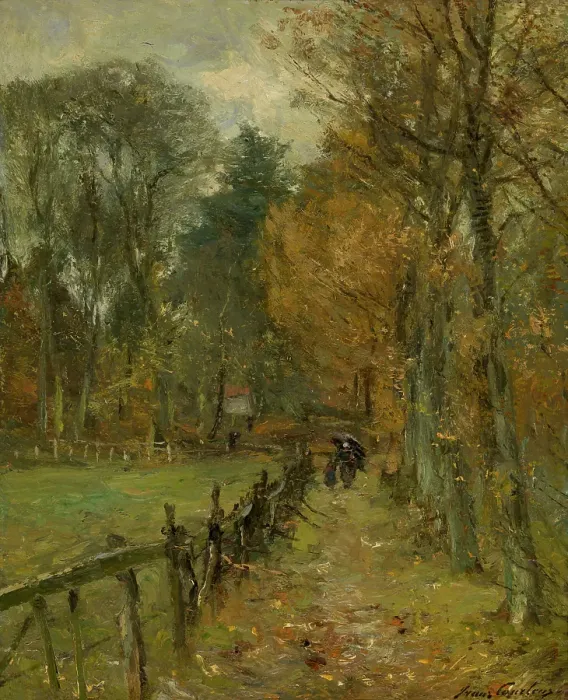 Framed Print : The Side of the Meadow, c1880-1940. Creator: Franz Courtens Framed Print : The Side of the Meadow, c1880-1940. Creator: Franz Courtens