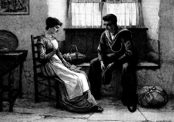 Framed Print : 'The Old, Old Story' by William. H. Weatherhead, 1895. Creator: Unknown Framed Print : 'The Old, Old Story' by William. H. Weatherhead, 1895. Creator: Unknown