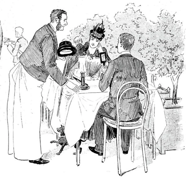 'The Paris Season - drawn by Mars; Open Air Dinner in the Champs Elysees, 1891. Creator: Mars