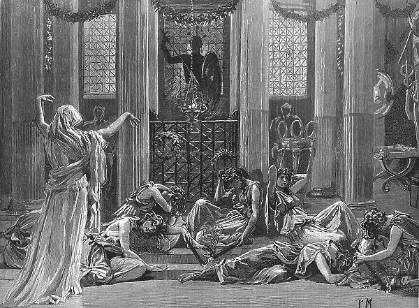 'The story of Orestes, ' at the Prince's Hall Piccadilly 1886. Creator: Unknown. 'The story of Orestes, ' at the Prince's Hall Piccadilly 1886. Creator: Unknown