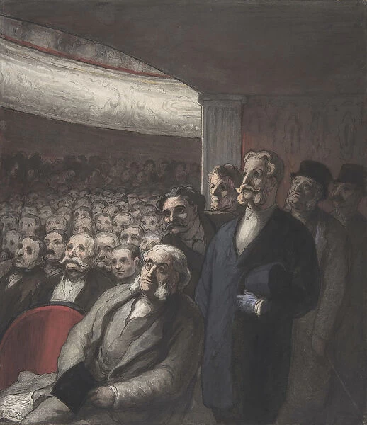 A Theater Audience, 19th century. Creator: Honore Daumier