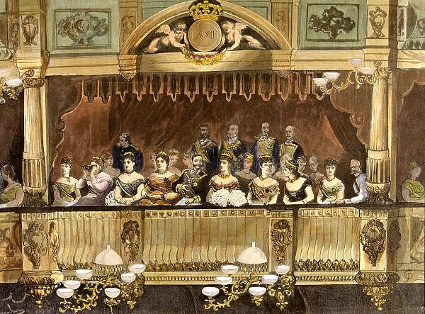 Theater box at the Royal Theatre with Maria Cristina, 1879 Alfonso XII, King of Spain