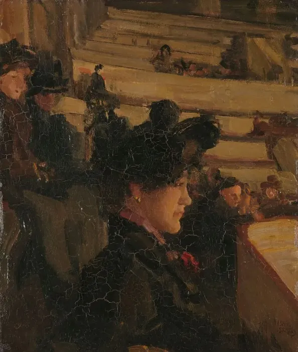 Framed Print : At the Theatre, c.1895. Creator: Isaac Lazerus Israels Framed Print : At the Theatre, c.1895. Creator: Isaac Lazerus Israels