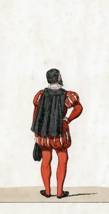 Framed Print : Theatre costume design for Shakespeares play, Henry VIII, 19th century Framed Print : Theatre costume design for Shakespeares play, Henry VIII, 19th century
