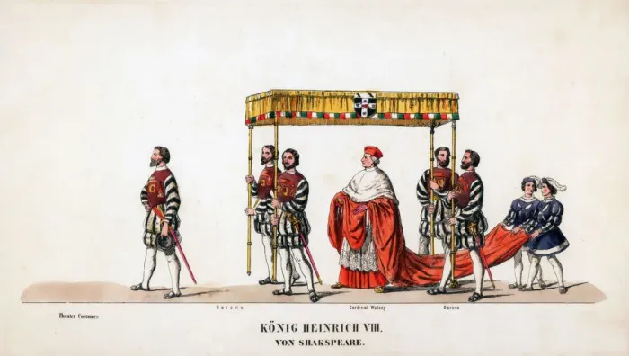 Framed Print : Theatre costume designs for Shakespeares play, Henry VIII, 19th century