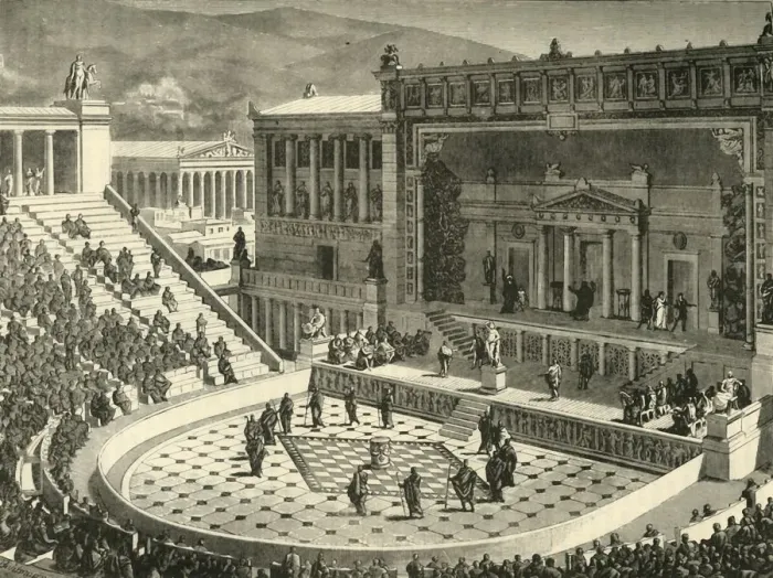 Framed Print : Theatre of Dionysus at Athens, 1890. Creator: Unknown Framed Print : Theatre of Dionysus at Athens, 1890. Creator: Unknown