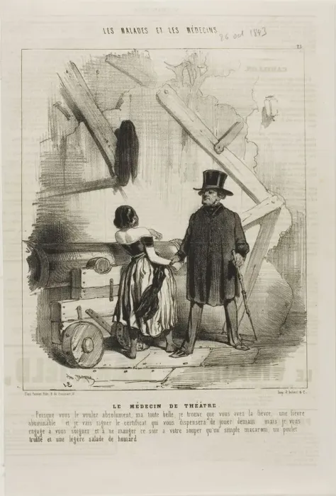 Framed Print : The Theatre Doctor (plate 25), 1843. Creator: Charles Emile Jacque Framed Print : The Theatre Doctor (plate 25), 1843. Creator: Charles Emile Jacque