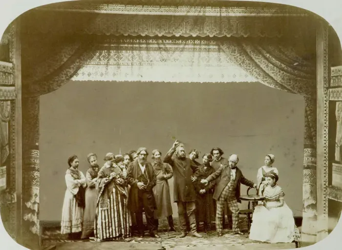 Framed Print : Theatre group of the Folk Theatre, Russia, 1892 Framed Print : Theatre group of the Folk Theatre, Russia, 1892