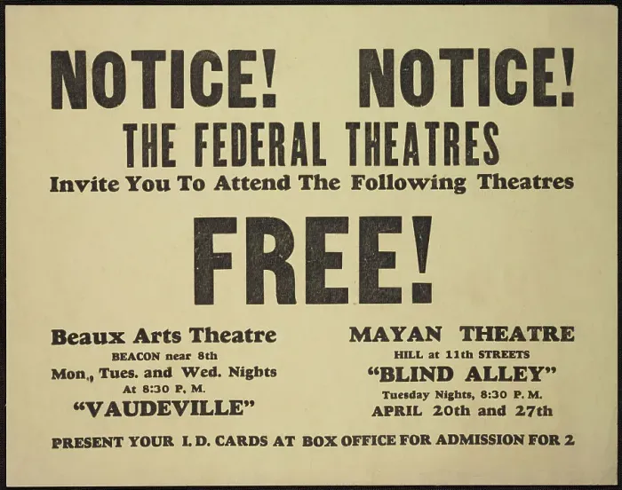 Framed Print : Theatre poster, Los Angeles, Los Angeles, [193-]. Creator: Unknown