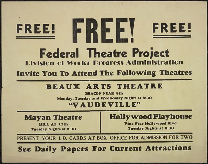 Framed Print : Theatre poster, Los Angeles, Los Angeles, [193-]. Creator: Unknown