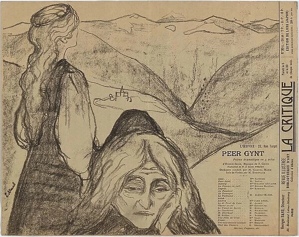 Theatre Programme: 'Peer Gynt' by H. Ibsen, 1896. Creator: Munch, Edvard (1863-1944). Theatre Programme: 'Peer Gynt' by H. Ibsen, 1896. Creator: Munch, Edvard (1863-1944)