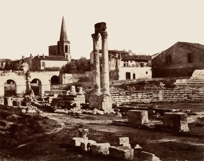 Framed Print : Theatre Romain a Arles, 1860 or earlier. Creator: Edouard Baldus Framed Print : Theatre Romain a Arles, 1860 or earlier. Creator: Edouard Baldus
