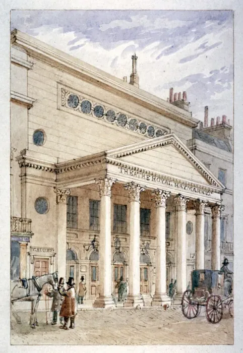 Framed Print : The Theatre Royal, Haymarket, Westminster, London, c1840. Artist: James Findlay Framed Print : The Theatre Royal, Haymarket, Westminster, London, c1840. Artist: James Findlay