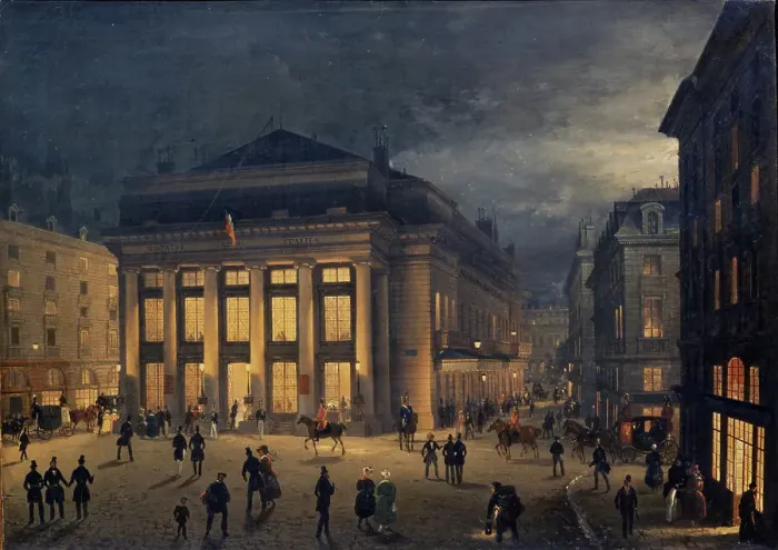 Framed Print : Théâtre Royal Italien, First half of the 19th cent.. Creator: Caffi, Ippolito (1814-1866) Framed Print : Théâtre Royal Italien, First half of the 19th cent.. Creator: Caffi, Ippolito (1814-1866)