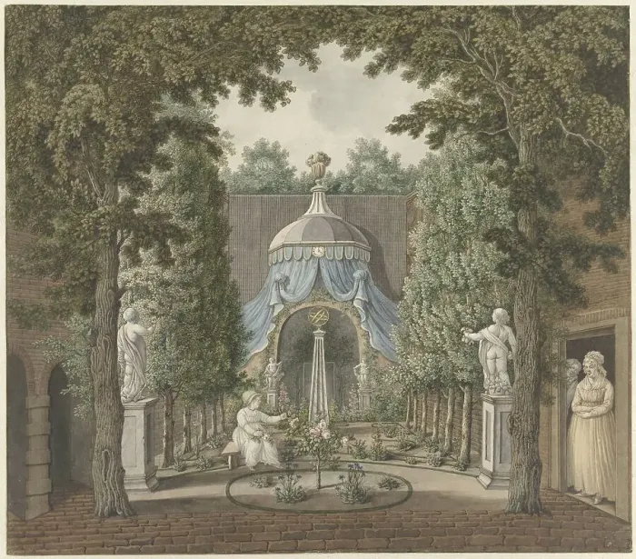 Framed Print : Theatre Scene in a City Garden, 1753-1811. Creator: Bernhard Heinrich Thier Framed Print : Theatre Scene in a City Garden, 1753-1811. Creator: Bernhard Heinrich Thier