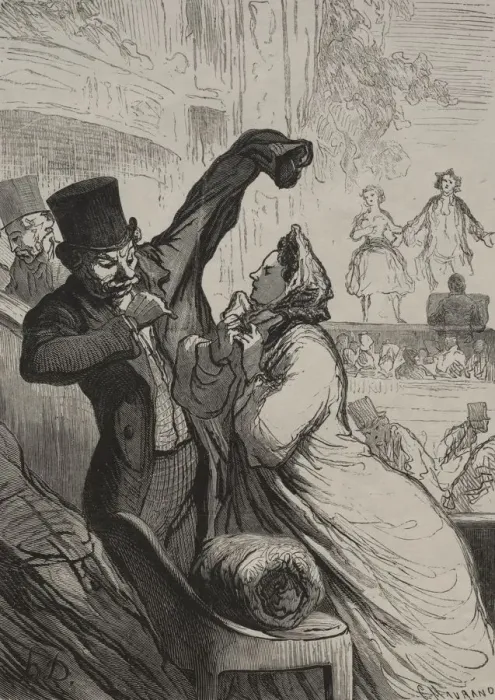 Framed Print : The Theatre: The Last Scene. Creator: Honore Daumier (French, 1808-1879) Framed Print : The Theatre: The Last Scene. Creator: Honore Daumier (French, 1808-1879)