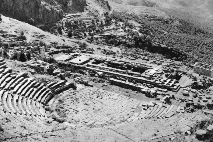 Framed Print : Theatre and Temple of Apollon, Delphi, Greece, 1937. Artist: Martin Hurlimann Framed Print : Theatre and Temple of Apollon, Delphi, Greece, 1937. Artist: Martin Hurlimann
