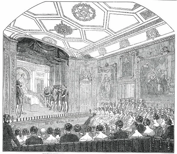Theatrical Performance in the Rubens Room, at Windsor Castle - (Scene from 'Julius Caesar'), 1850. Creator: Unknown. Theatrical Performance in the Rubens Room, at Windsor Castle - (Scene from 'Julius Caesar'), 1850. Creator: Unknown