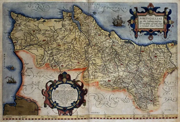 Framed Print : Theatrum Orbis Terrarum by Abraham Ortelius, Antwerp, 1574. Map of Portugal Framed Print : Theatrum Orbis Terrarum by Abraham Ortelius, Antwerp, 1574. Map of Portugal