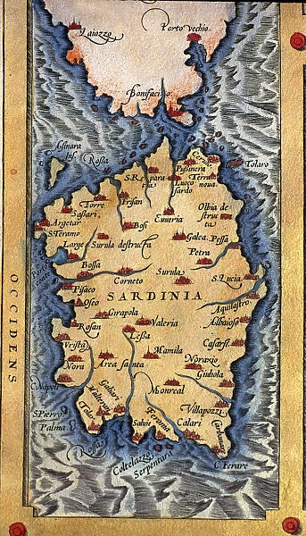 Theatrum Orbis Terrarum by Abraham Ortelius, Antwerp, 1574, map of the island of Sardinia