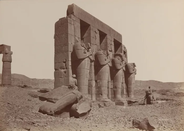 Framed Print : Thebes, Temple de Ramasseum, Colosses brises, 1870s Framed Print : Thebes, Temple de Ramasseum, Colosses brises, 1870s