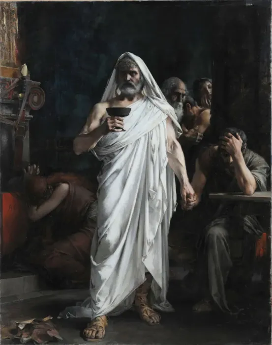 Framed Print : Themistocles takes the bowl of poison, 1887 Framed Print : Themistocles takes the bowl of poison, 1887