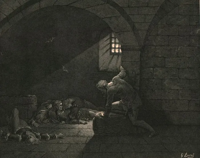 Framed Print : Then, fasting got the mastery of grief, c1890. Creator: Gustave Doré Framed Print : Then, fasting got the mastery of grief, c1890. Creator: Gustave Doré
