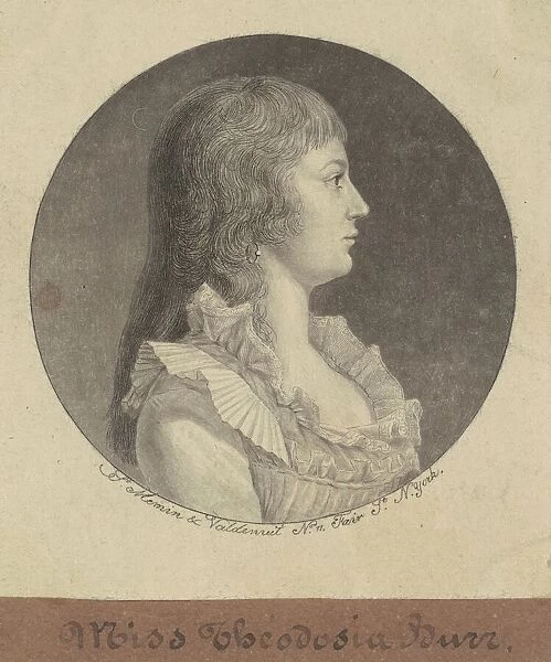 Theodosia Burr, 1796. Creator: Charles Balthazar Julien Fevret de Saint-Memin
