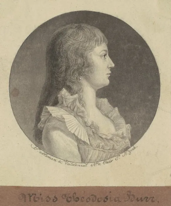 Framed Print : Theodosia Burr, 1796. Creator: Charles Balthazar Julien Fevret de Saint-Memin