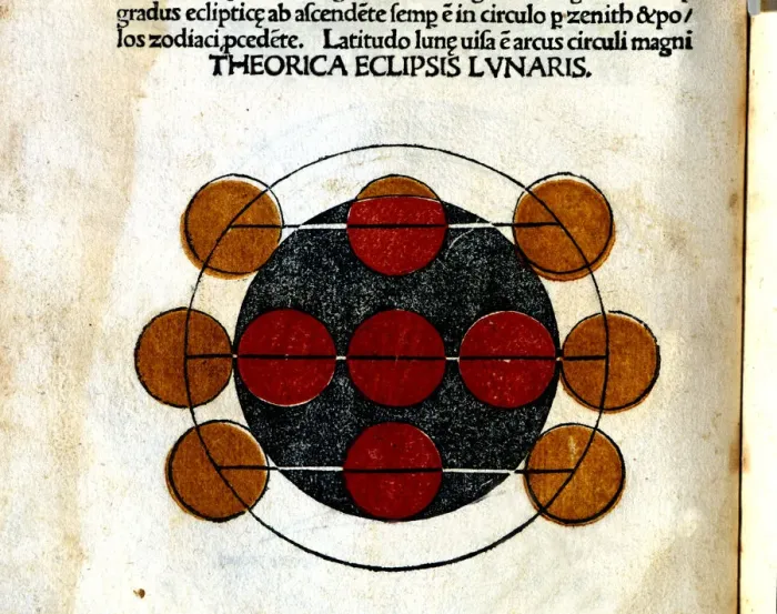Framed Print : Theory of a lunar eclipse, engraving from Astronomicon, published in Venice in 1485