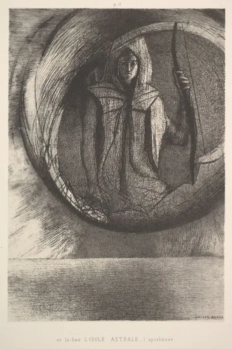 Framed Print : And over there, the Astral Idol, the Apotheosis, 1891. Creator: Odilon Redon Framed Print : And over there, the Astral Idol, the Apotheosis, 1891. Creator: Odilon Redon