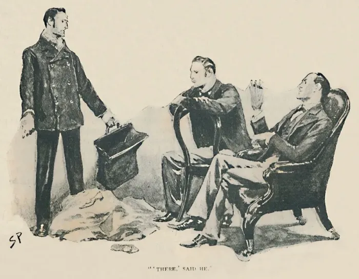 Framed Print : There, Said He, 1892. Artist: Sidney E Paget Framed Print : There, Said He, 1892. Artist: Sidney E Paget