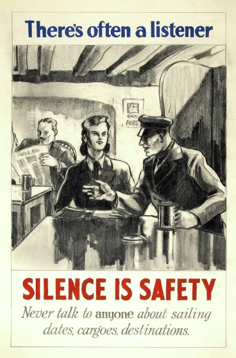Framed Print : There's often a listener. Silence is safety. Never talk to... WWII poster, between 1939 and 1946 Framed Print : There's often a listener. Silence is safety. Never talk to... WWII poster, between 1939 and 1946