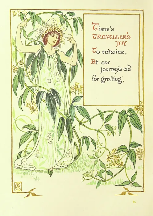 Framed Print : There's Traveller's Joy To entwine, At our journey's end for greeting, 1899 Framed Print : There's Traveller's Joy To entwine, At our journey's end for greeting, 1899