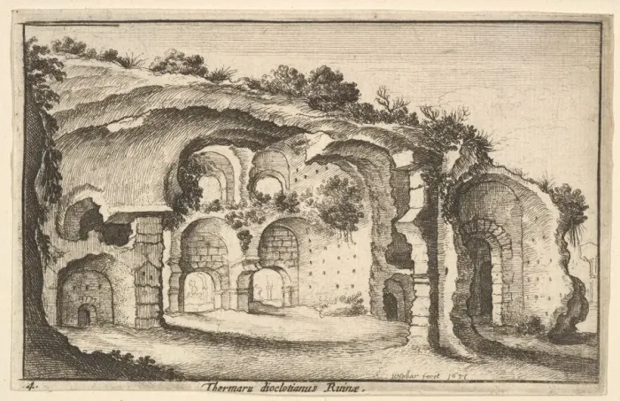 Framed Print : Thermaru diocletiani Ruinae (Baths of Diocletian), 1651. Creator: Wenceslaus Hollar Framed Print : Thermaru diocletiani Ruinae (Baths of Diocletian), 1651. Creator: Wenceslaus Hollar