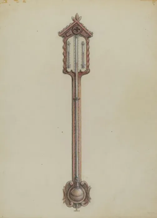 Framed Print : Thermometer, c. 1936. Creator: Franklin C. Moyan